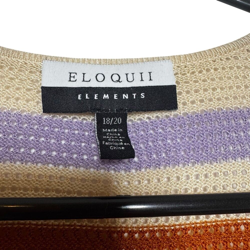 Eloquii Elements Multicolor Striped Crochet Midi Dress Size 18/20 Beach Summer - Picture 3 of 4